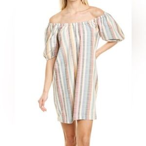 Madewell Multicolor Off-Shoulder Mini Dress perfect for the Warm weather! New